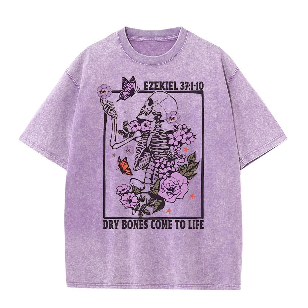 Christianartworkshop Dry Bones Come To Life Unisex Washed T-shirt