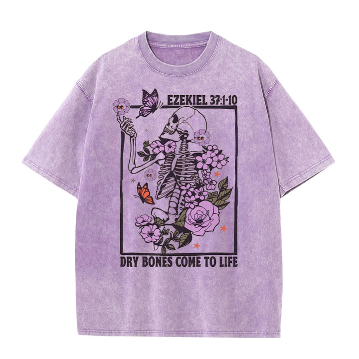 Christianartworkshop Dry Bones Come To Life Unisex Washed T-shirt