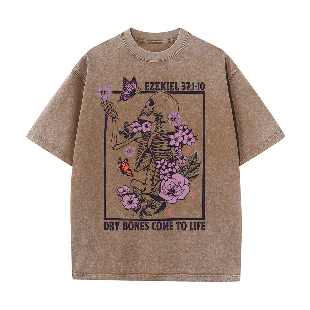 Christianartworkshop Dry Bones Come To Life Unisex Washed T-shirt