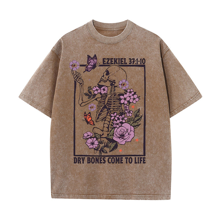 Christianartworkshop Dry Bones Come To Life Unisex Washed T-shirt