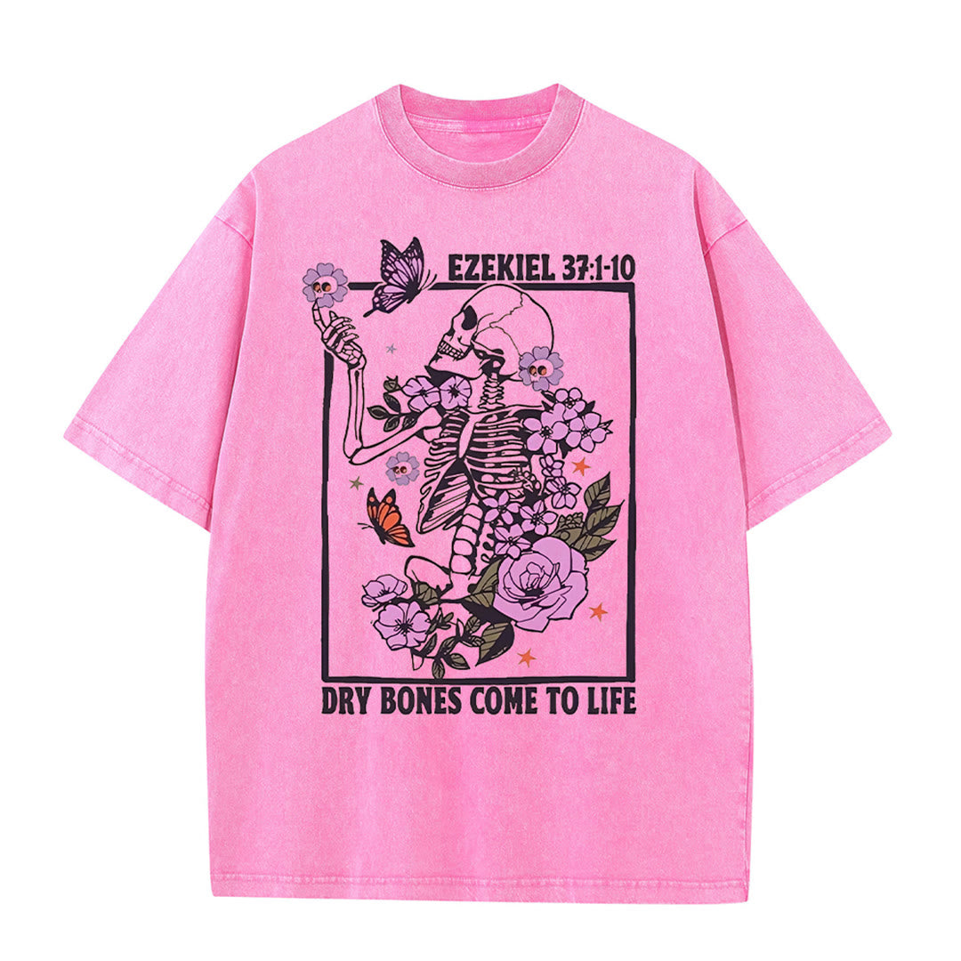 Christianartworkshop Dry Bones Come To Life Unisex Washed T-shirt