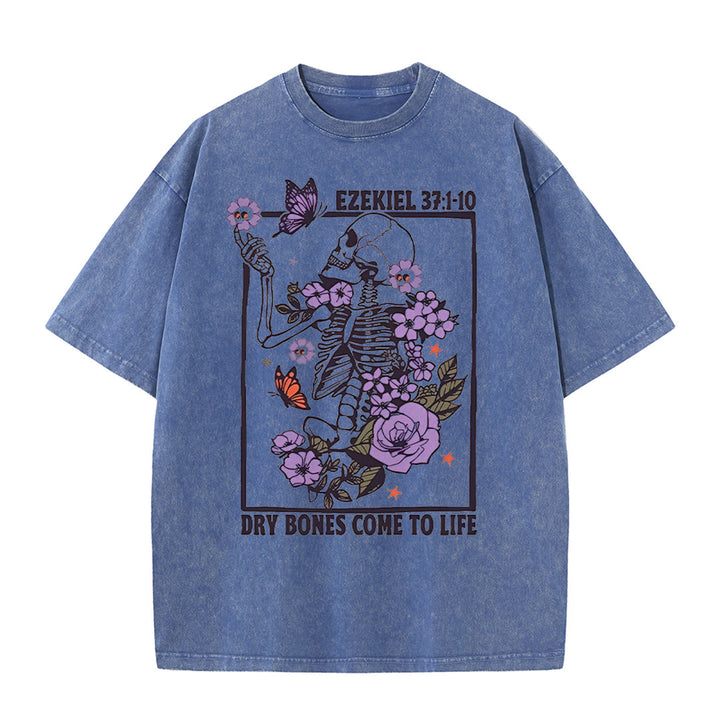 Christianartworkshop Dry Bones Come To Life Unisex Washed T-shirt