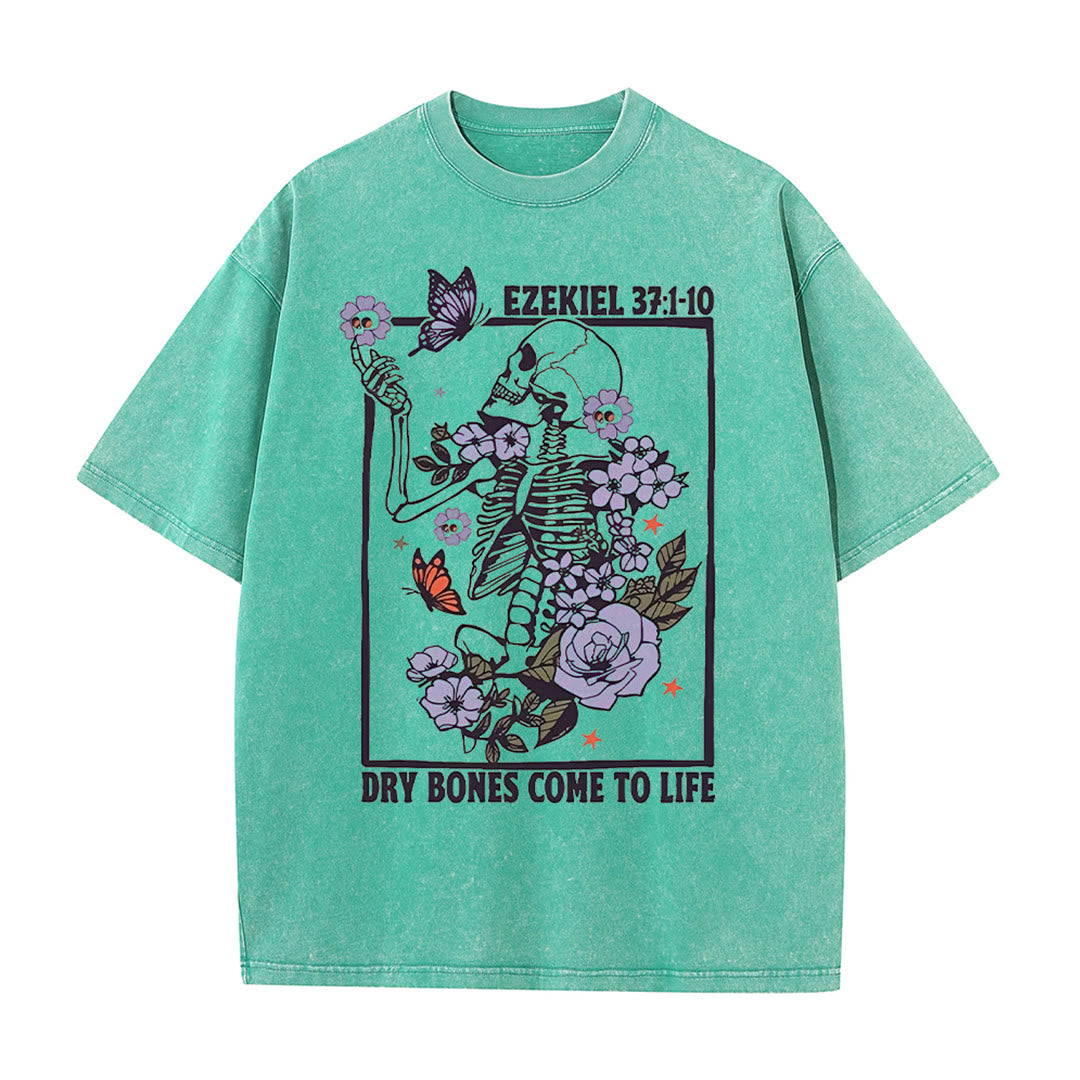 Christianartworkshop Dry Bones Come To Life Unisex Washed T-shirt