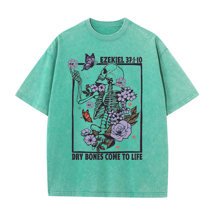Christianartworkshop Dry Bones Come To Life Unisex Washed T-shirt