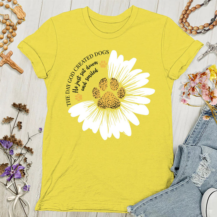 Christianartworkshop The Day God Made Dogs Women's T-shirt - Yellow - 4XL - image 5