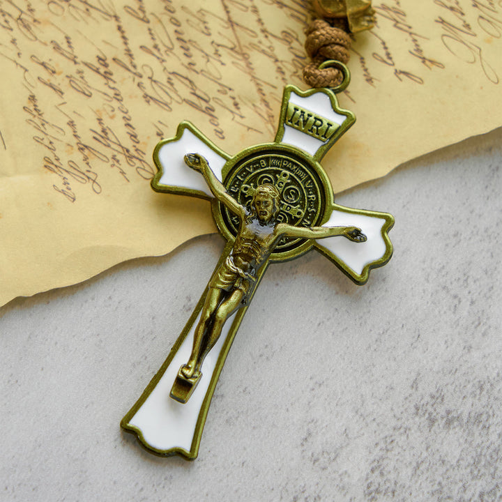Christianartworkshop Rebel Style White Skull Beads with Miraculous Medal & INRI Crucifix Rosary - image 5