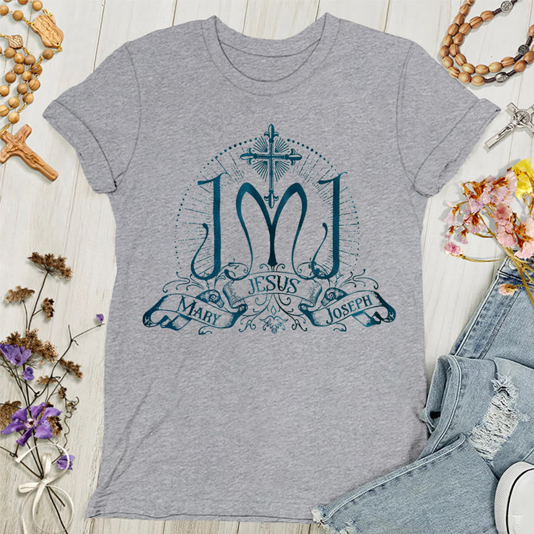 Christianartworkshop Jesus Mary Joseph Holy Family Women's T-shirt