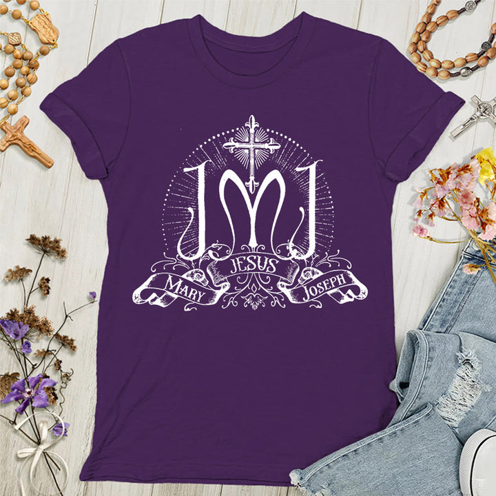 Christianartworkshop Jesus Mary Joseph Holy Family Women's T-shirt