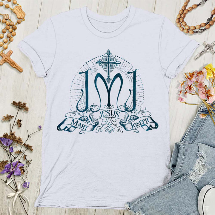Christianartworkshop Jesus Mary Joseph Holy Family Women's T-shirt