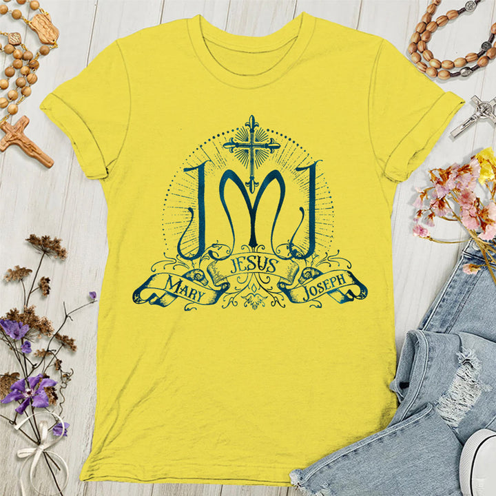 Christianartworkshop Jesus Mary Joseph Holy Family Women's T-shirt