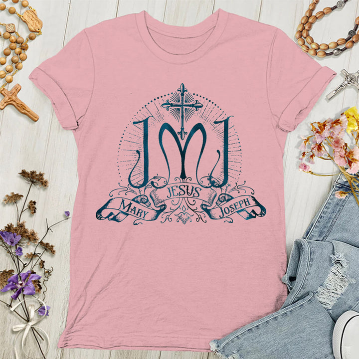 Christianartworkshop Jesus Mary Joseph Holy Family Women's T-shirt
