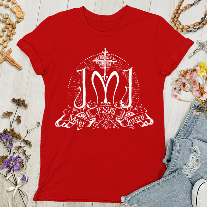 Christianartworkshop Jesus Mary Joseph Holy Family Women's T-shirt