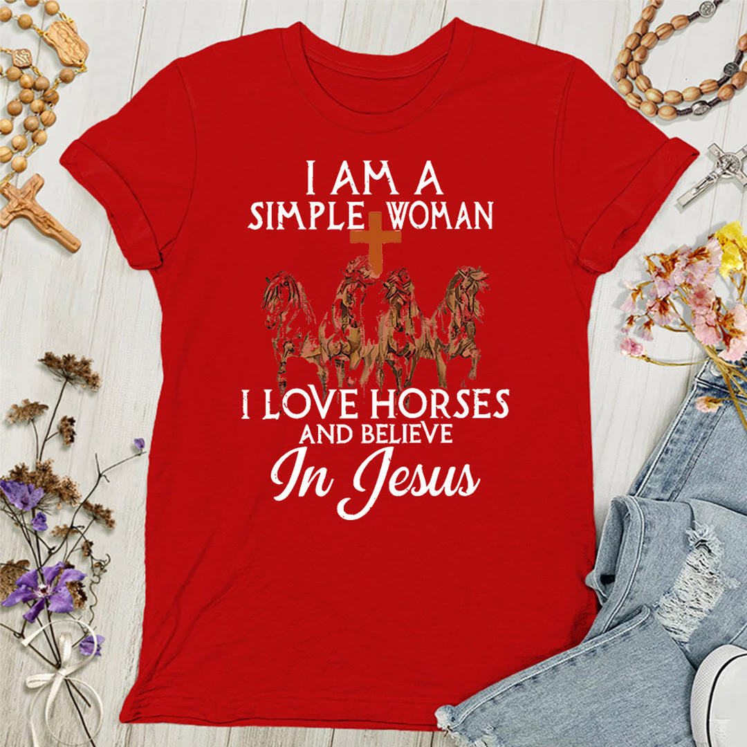 Christianartworkshop I Love Horses & Believe In Jesus Women's T-shirt