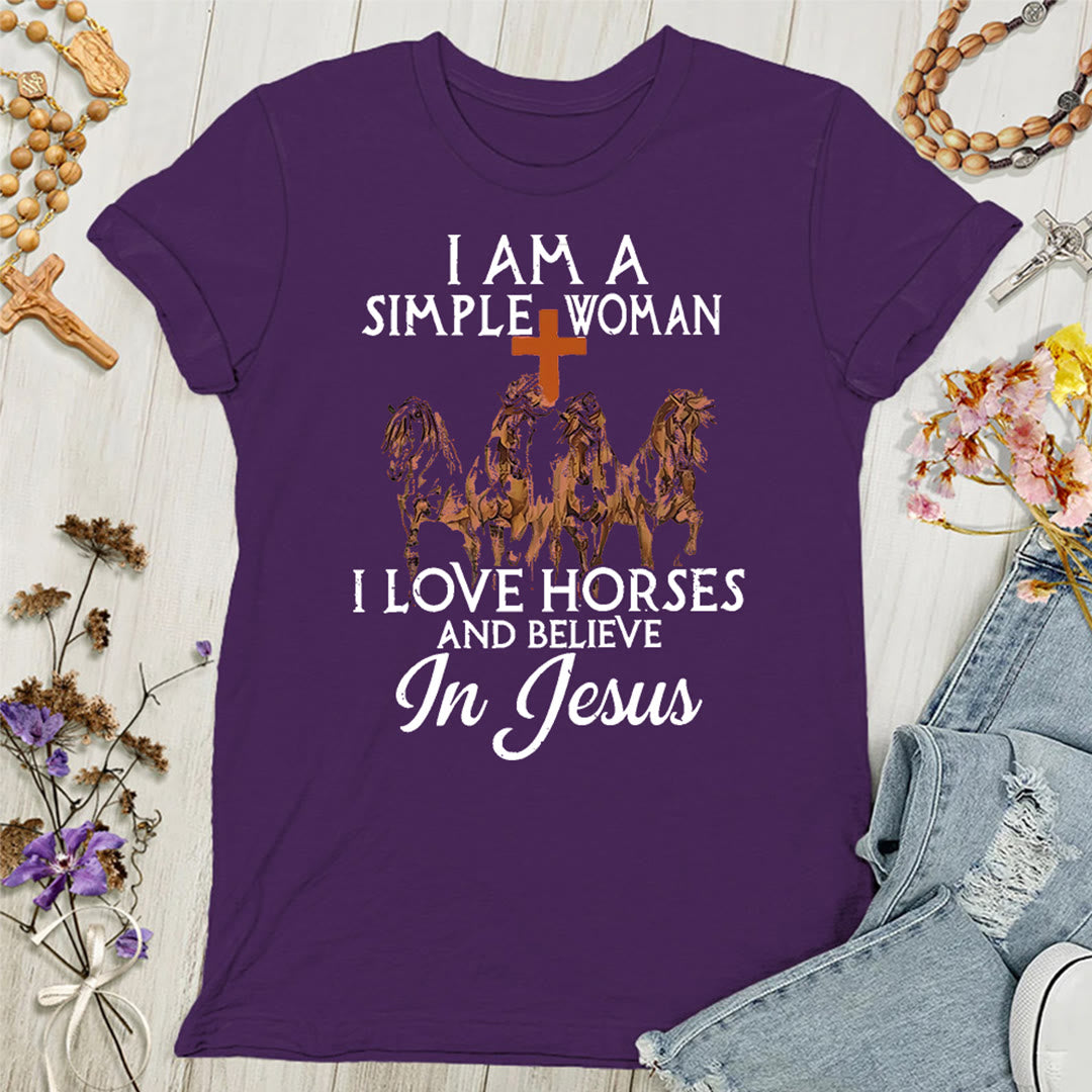 Christianartworkshop I Love Horses & Believe In Jesus Women's T-shirt