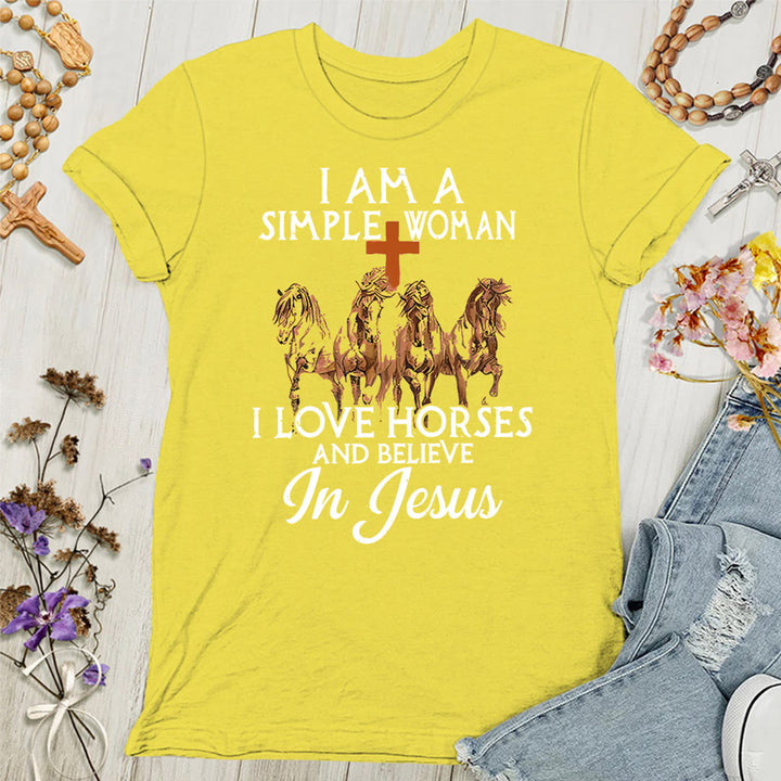 Christianartworkshop I Love Horses & Believe In Jesus Women's T-shirt