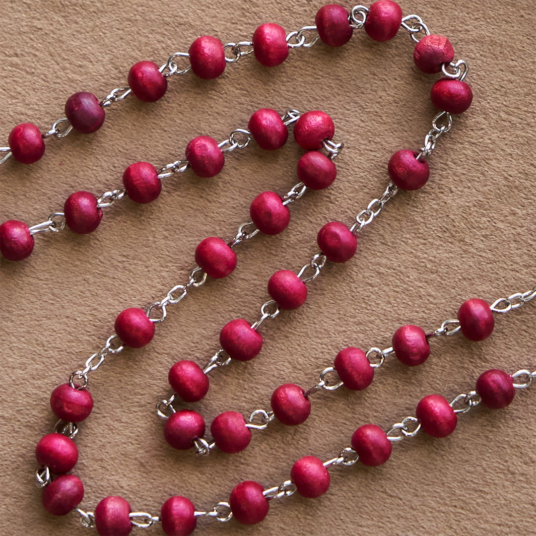Christianartworkshop Pope Leo XIV Red Wood Beads Rosary Commemorating: A Spiritual Treasure - image 7