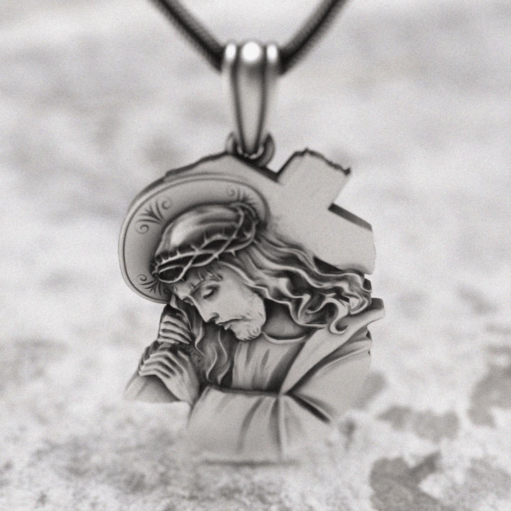 Christianartworkshop Classic Jesus with Crown of Thorns Cross Pendant Necklace: Soul Meets Blessing - image 4