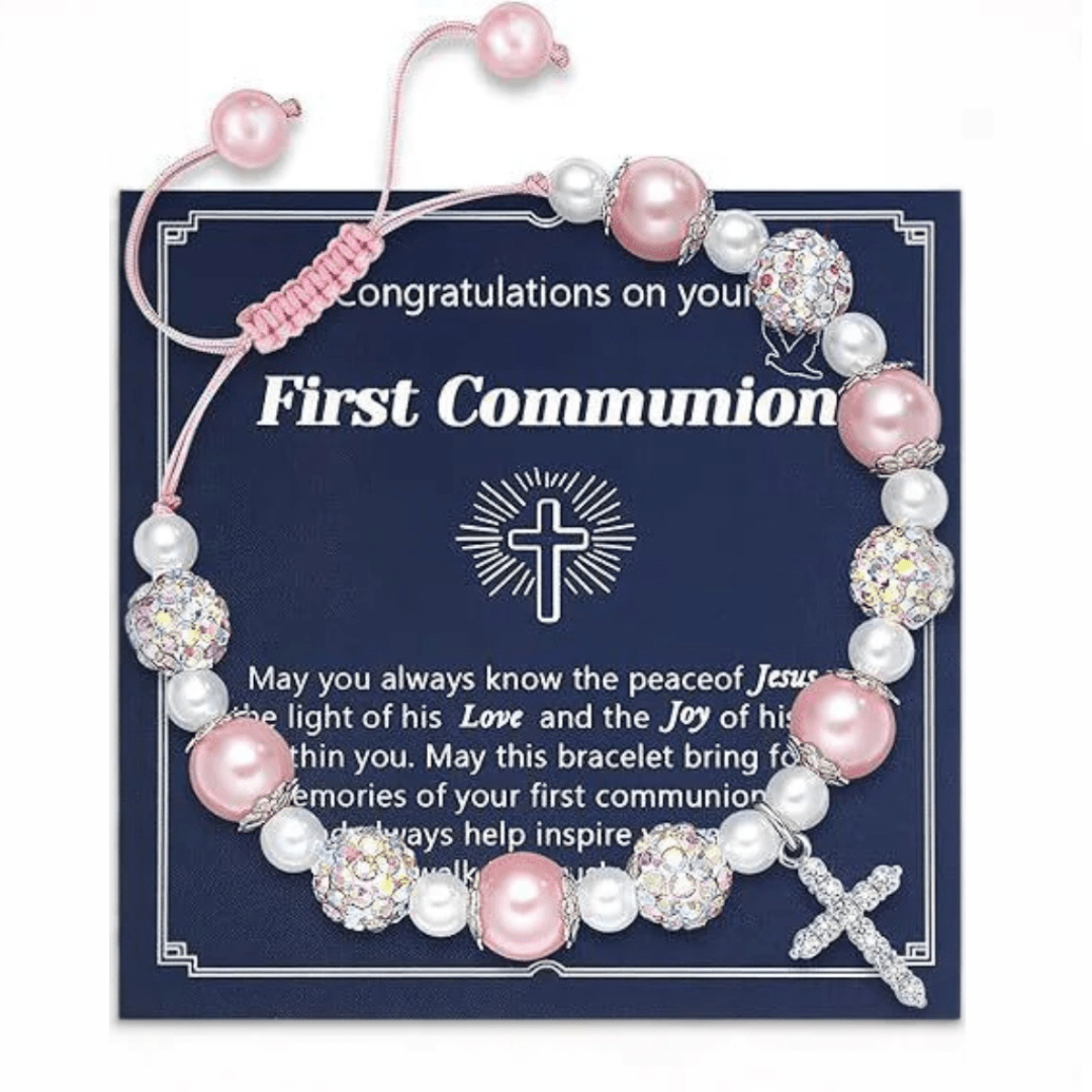 Christianartworkshop PRAYERFUL FAITH: First Communion Gift Bracelet with Cross and Blessing Card - K - image 10
