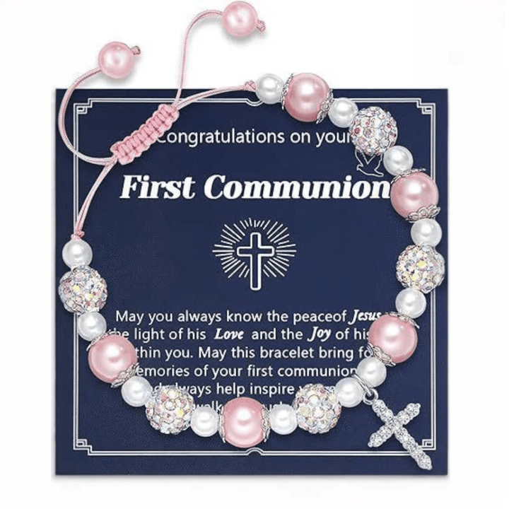 Christianartworkshop PRAYERFUL FAITH: First Communion Gift Bracelet with Cross and Blessing Card - K - image 10
