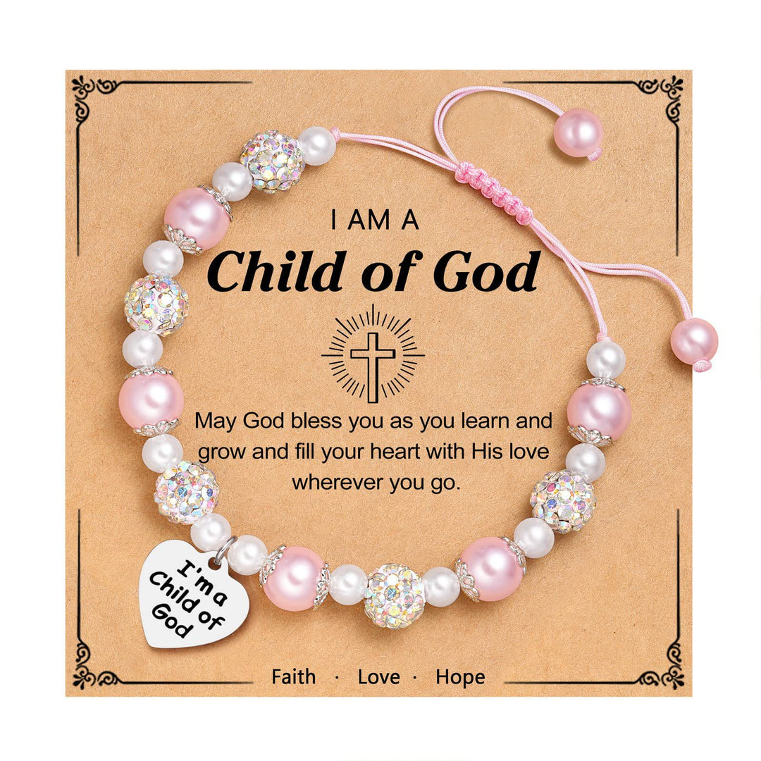 Christianartworkshop PRAYERFUL FAITH: Child of God Engraved Bracelet with Faith Card for Women & Men - Child of God - Women - image 1