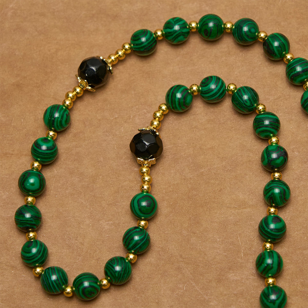 Christianartworkshop Smooth Green Malachite Rosary with Crucifix & Holy Miraculous Medal - image 7