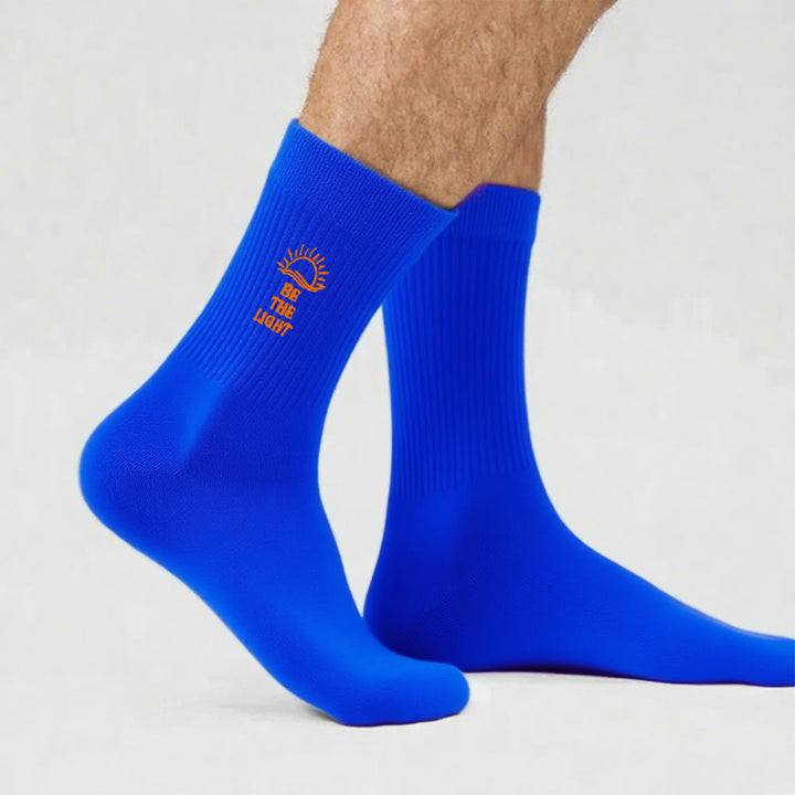 Christianartworkshop Be The Light with Glimmering Sea Horizon Crew Socks: Shine with Spirit - Blue - Men (EU 40-44/US 7.5-11) - image 13