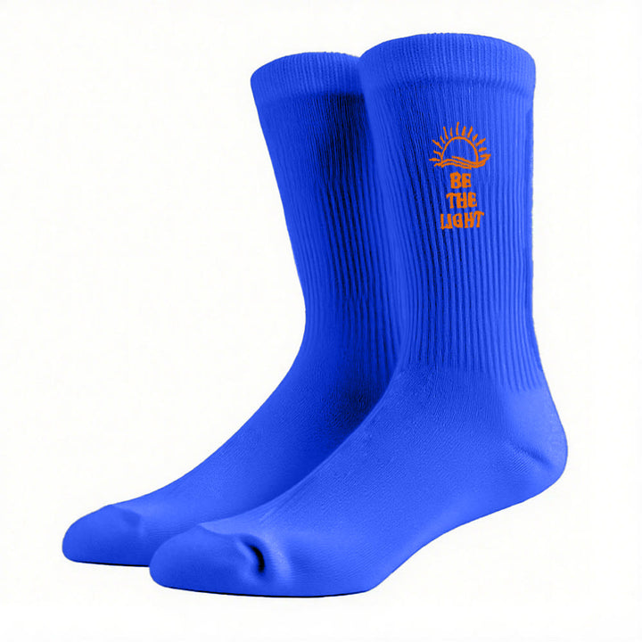 Christianartworkshop Be The Light with Glimmering Sea Horizon Crew Socks: Shine with Spirit - Blue - Women (EU 36-39/US 8.5-9) - image 14