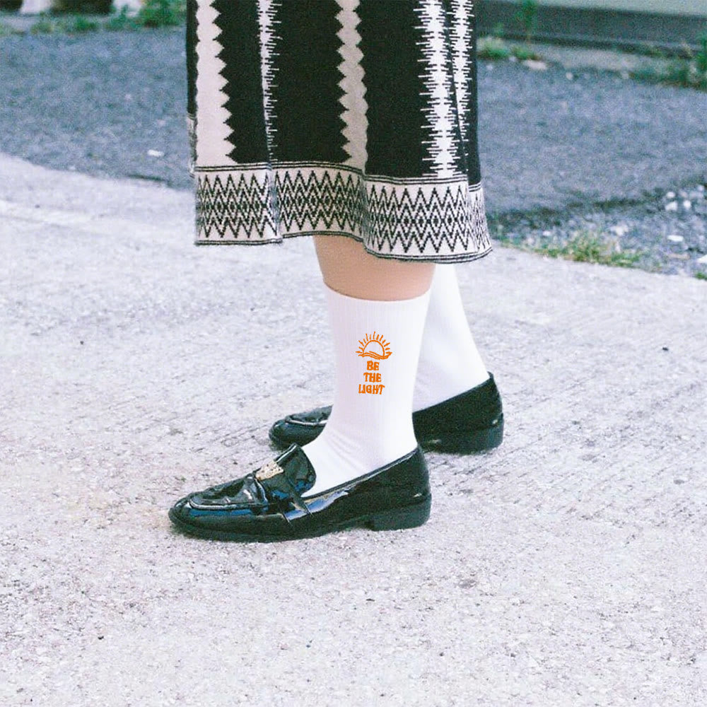 Christianartworkshop Be The Light with Glimmering Sea Horizon Crew Socks: Shine with Spirit - image 3