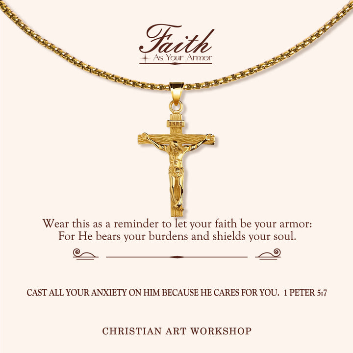 Christianartworkshop FAITH AS YOUR ARMOR: Crucifix Pendant Charm Necklace  - FAITH AS YOUR ARMOR-2 - image 2