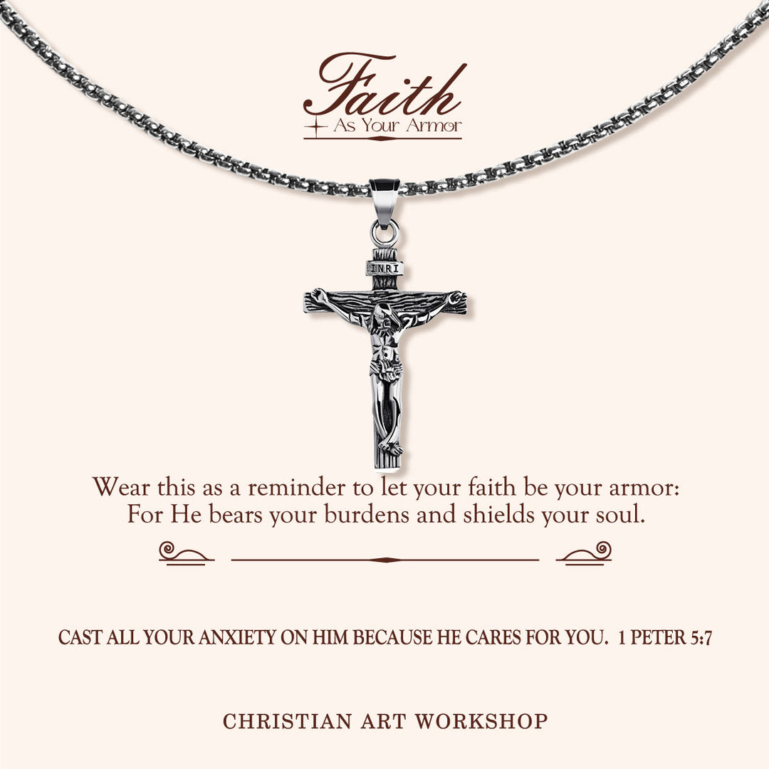 Christianartworkshop FAITH AS YOUR ARMOR: Crucifix Pendant Charm Necklace  - FAITH AS YOUR ARMOR-3 - image 3