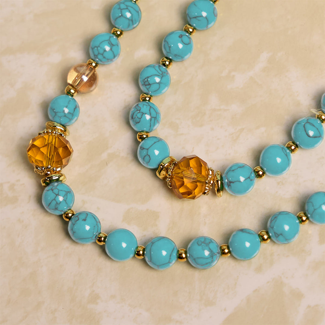 Christianartworkshop Handcrafted Turquoise & Gold Alloy Rosary with Crucifix & St. Therese Medal: Graceful Spiritual Bond - image 6