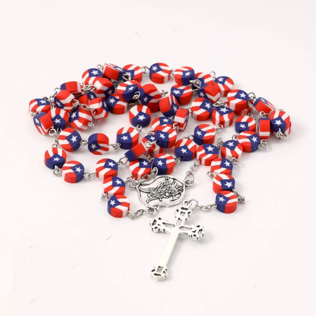 Christianartworkshop American Independence Patriotic Rosary with Guardian Angel St. Michael - image 4