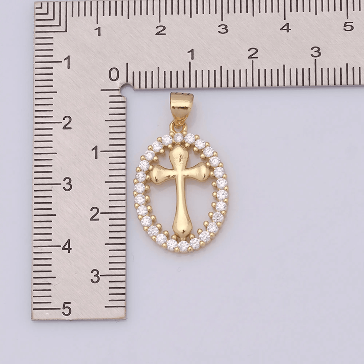 Christianartworkshop Elegant Oval Cross Necklace with Crystal Halo: A Precious Gift of Faith - image 5