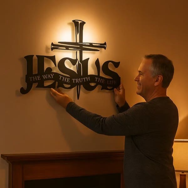 Christianartworkshop Faithful Jesus & Cross Design Wall Hanging Art Home Decoration - image 2