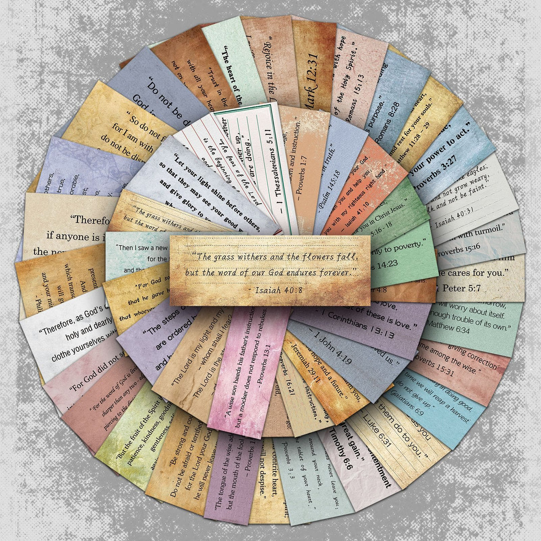 Christianartworkshop Vintage Daily Bible Verse Stickers Pack for DIY, Gifting & Journals - 50 pieces - image 0