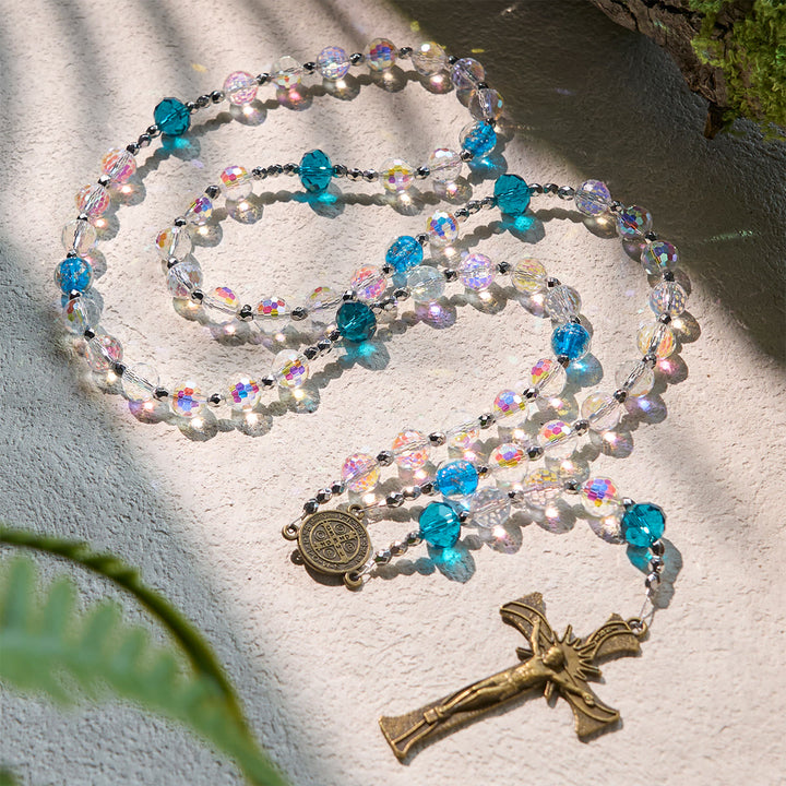 Christianartworkshop PRAYERFUL FAITH: Elegant Shining Beads St. Benedict Rosary with Gift Card - image 3