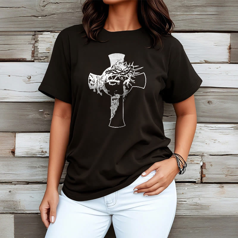 Christianartworkshop Modern Crown of Thorns and Cross Design Unisex T-shirt - image 7