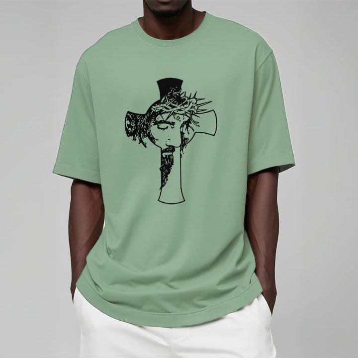 Christianartworkshop Modern Crown of Thorns and Cross Design Unisex T-shirt - image 16
