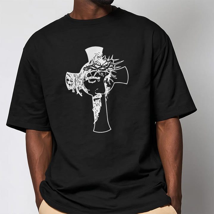 Christianartworkshop Modern Crown of Thorns and Cross Design Unisex T-shirt - image 6