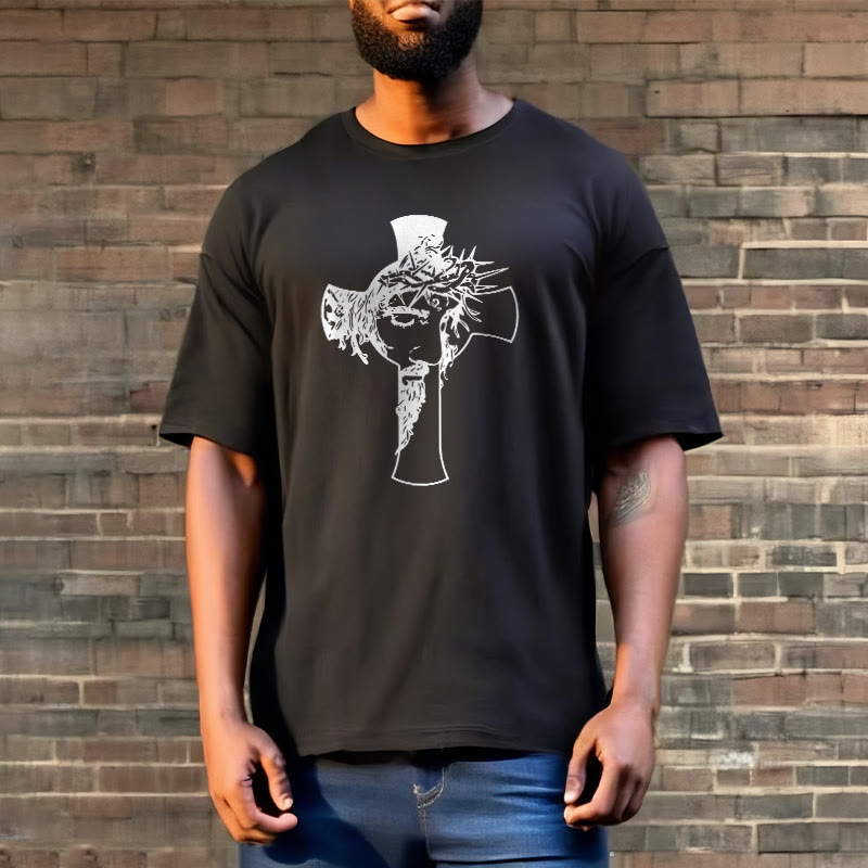 Christianartworkshop Modern Crown of Thorns and Cross Design Unisex T-shirt - image 8