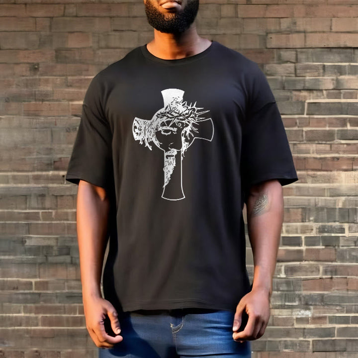 Christianartworkshop Modern Crown of Thorns and Cross Design Unisex T-shirt - image 8