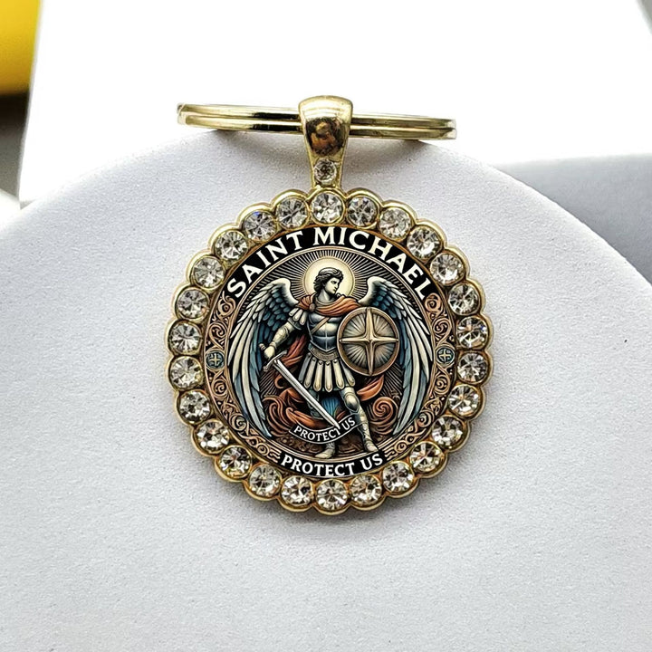 Christianartworkshop Guardian Angel St. Michael Keychain Bringing Strength and Spiritual Guidance - image 1