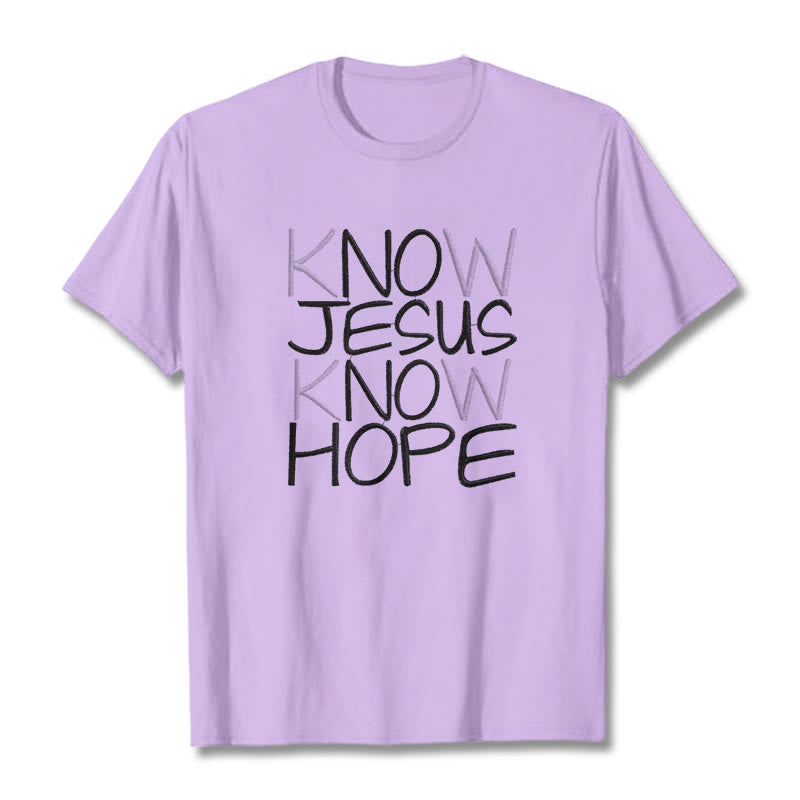 Christianartworkshop Know Jesus Know Hope Faith Statement Unisex T-shirt - Light Purple - 2XL - image 11