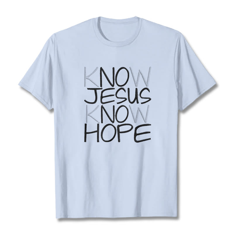 Christianartworkshop Know Jesus Know Hope Faith Statement Unisex T-shirt - Light Blue - 2XL - image 18