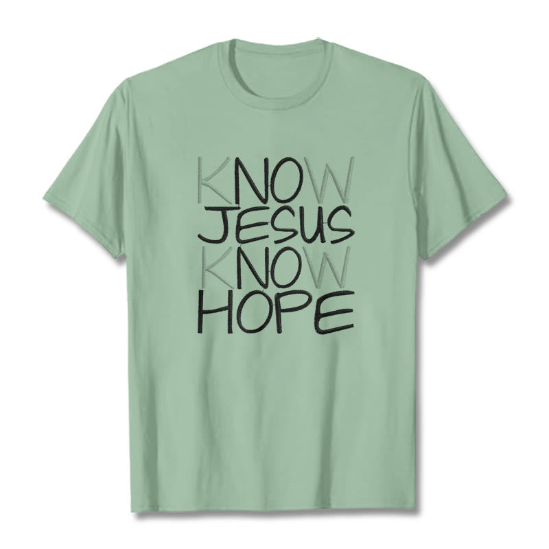 Christianartworkshop Know Jesus Know Hope Faith Statement Unisex T-shirt - Light Green - 2XL - image 15