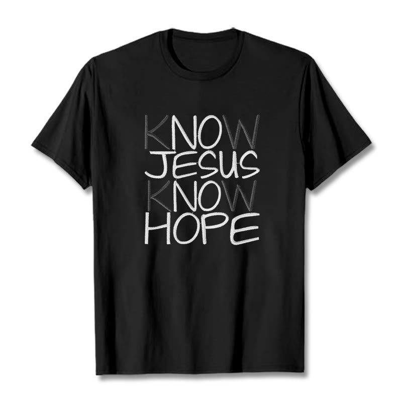 Christianartworkshop Know Jesus Know Hope Faith Statement Unisex T-shirt - Black - 2XL - image 2