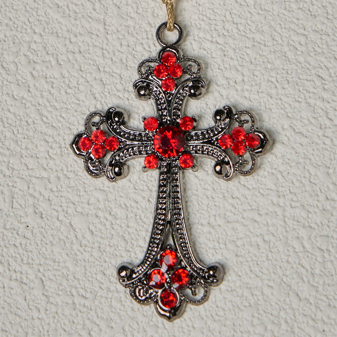 Christianartworkshop Devotional Black and Red Rosary with St. Benedict Blessing and Red Ornate Cross - image 7