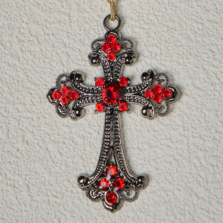 Christianartworkshop Devotional Black and Red Rosary with St. Benedict Blessing and Red Ornate Cross - image 7