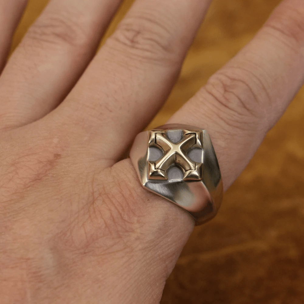 Christianartworkshop Vintage Style Faith Cross Ring in 925 Silver for Daily Devotion - image 1