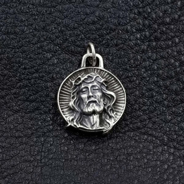 Christianartworkshop 925 Sterling Silver Jesus Crown of Thorns Sacred Necklace - image 2